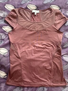 Stella McCartney Short Sleeve Scoop Tee in Dusty Rose